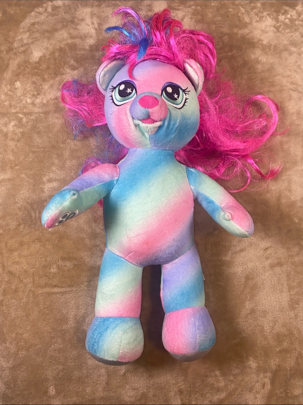 Build-A-Bear Honey girls Pastel Rainbow Plush Bear